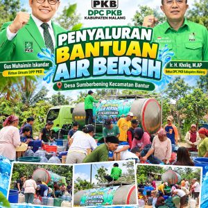 DPC PKB Kabupaten Malang Salurkan Bantuan Air Bersih untuk Warga Sumberbening, Bantur